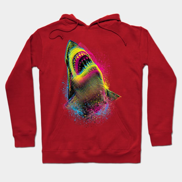 Cmyk Shark Hoodie by Moncheng